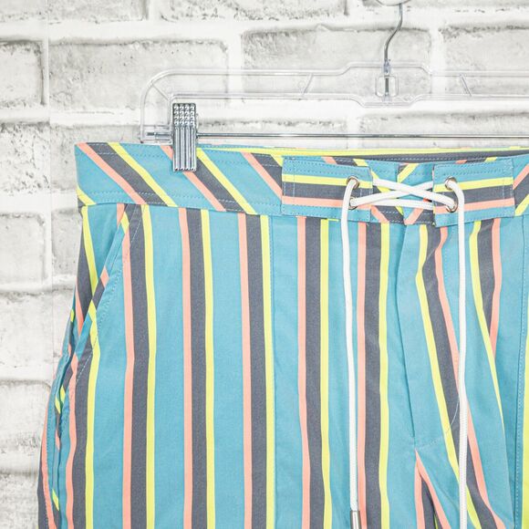 MR TURK Men's stripe Swim Trunks lined size 34 3' inseam - Picture 4 of 6